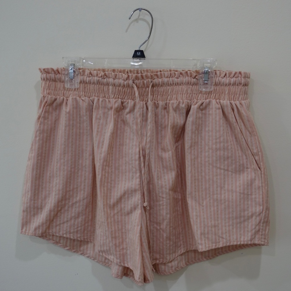 Wild Fable Front Tie Pink Striped Shorts - Large